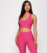 CONJUNTOS DE TOP CON SUJETADOR FRENTE Y PANTALONES CORTOS DE MOTORISTA