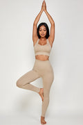 Thumbnail of SOLID RIBBED BRA CROP TOP AND  LEGGING SET