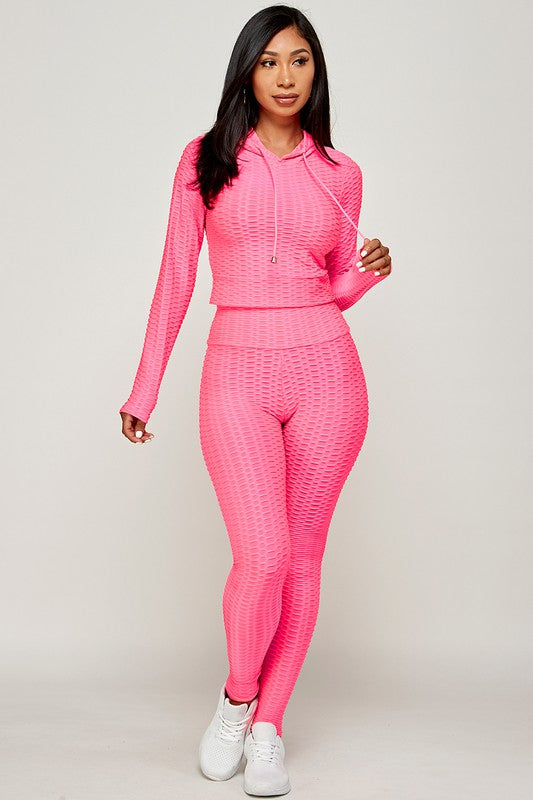 Conjunto de sudadera con capucha y leggings con realce de glúteos