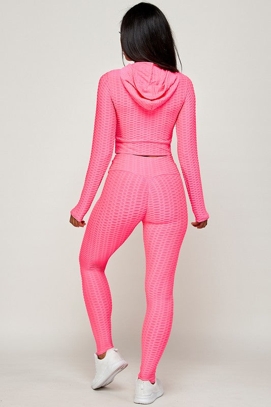 Conjunto de sudadera con capucha y leggings con realce de glúteos