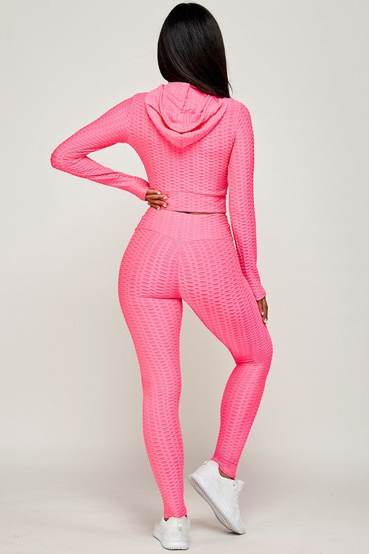 BUTT LIFTED Crop Hoodie AND  Leggings Set