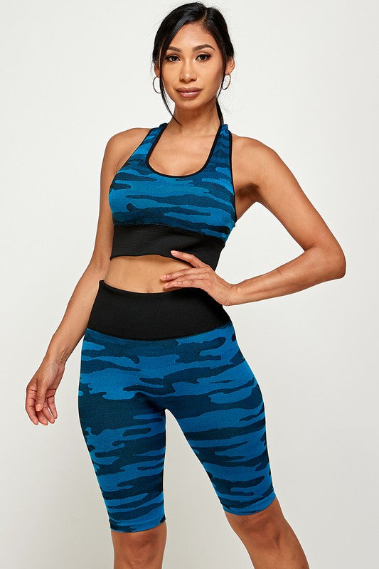 CONJUNTO DE SUJETADOR CON RELLENO Y ESTAMPADO DE CAMUFLAJE