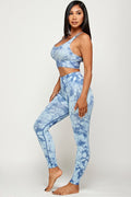 Thumbnail of TIE DYE PADDED BRA TANK TOP AND YOGA PANTS SET