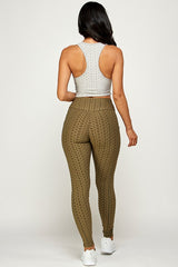 Solid textured BUTT LIFTED leggings