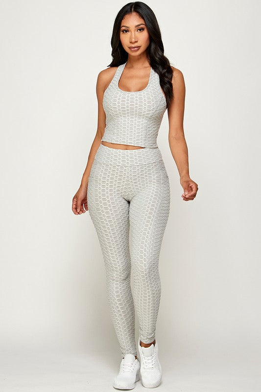 Conjunto de dos piezas texturizado que levanta los glúteos