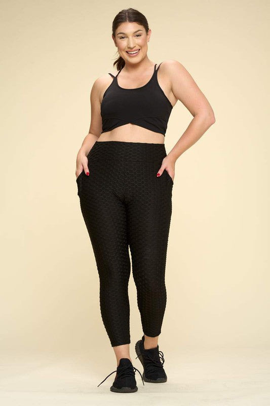 PLUS SIZE Honeycomb BUTT LIFTED LEGGINGS