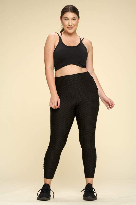 PLUS SIZE Honeycomb BUTT LIFTED LEGGINGS