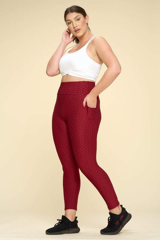 PLUS SIZE Honeycomb BUTT LIFTED LEGGINGS