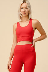 PADDED BRA CROP TANK TOP WITH BIKER SHORT SET