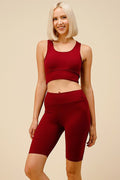 Thumbnail of PADDED BRA CROP TANK TOP WITH BIKER SHORT SET