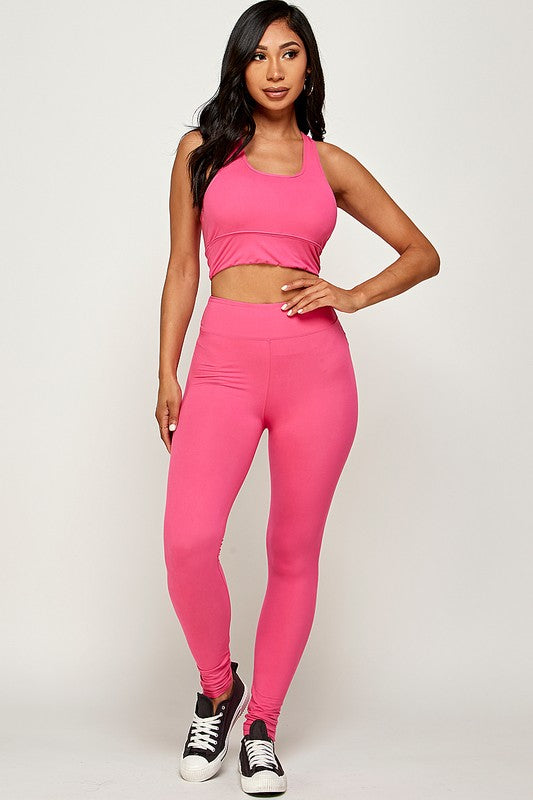 CONJUNTO DE LEGGINGS CON SUJETADOR Y ESPALDA DE NAVEGADOR