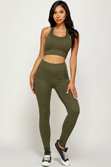 RACER BACK TIE BRA LEGGING SET