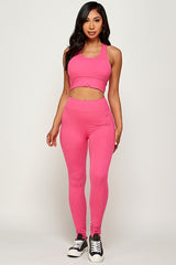 RACER BACK TIE BRA LEGGING SET