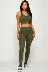 RACER BACK TIE BRA LEGGING SET