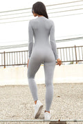 Thumbnail of SOLID ZIP UP MOCK NECK LONG SLEEVE JUMPSUIT