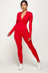 ZIPPER CENTER LONG SLEEVE S SEAMLESS JUMPSUIT