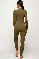 ZIPPER CENTER LONG SLEEVE S SEAMLESS JUMPSUIT