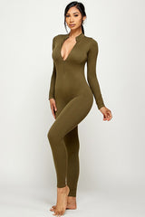 ZIPPER CENTER LONG SLEEVE S SEAMLESS JUMPSUIT