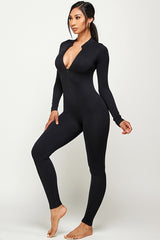 ZIPPER CENTER LONG SLEEVE S SEAMLESS JUMPSUIT