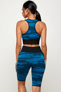 Thumbnail of POLY CAMO SEAMLESS ACTIVE BRA BIKER SHORT SET