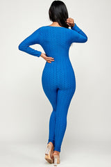 Textured bodycon jumpsuit