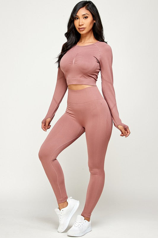 SEAMLESS ACTIVE SET CROP AND LEGGING SET