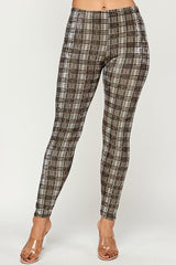 Plaid print and PU