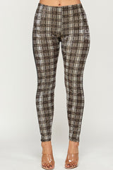 Plaid print and PU