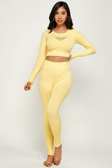 SEAMLESS  THUMB HOLES CROP TOP ACTIVE SET