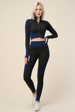 SEAMLESS POP UP  ZIP UP ACTIVEWEAR SET