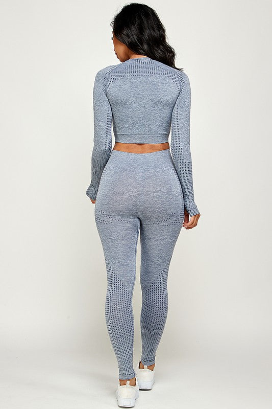 ACTIVE CROP TOP AND HIGH WAIST YOGA PANTS