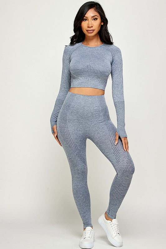 ACTIVE CROP TOP AND HIGH WAIST YOGA PANTS