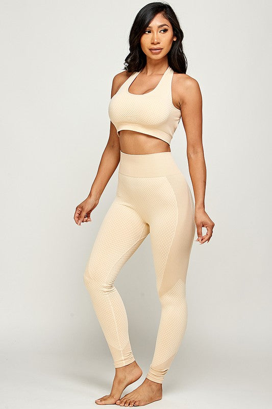 PLUS SIZE SEAMLESS SPORTS BRA ACTIVEWEAR SET