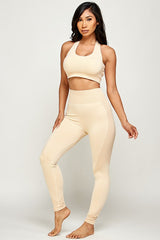 PLUS SIZE SEAMLESS SPORTS BRA ACTIVEWEAR SET