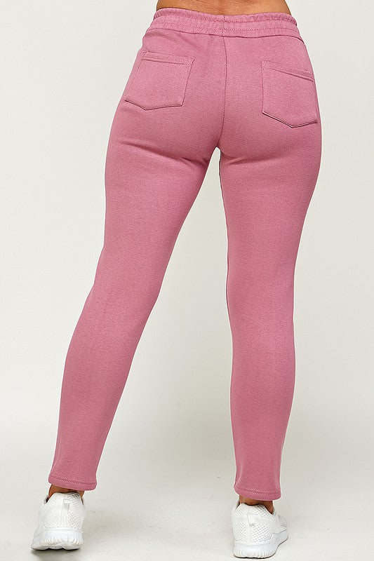 Drawstring  Jogger sweatpants with side pockets