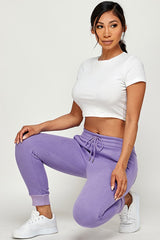 Drawstring elastic waistband Jogger sweatpants