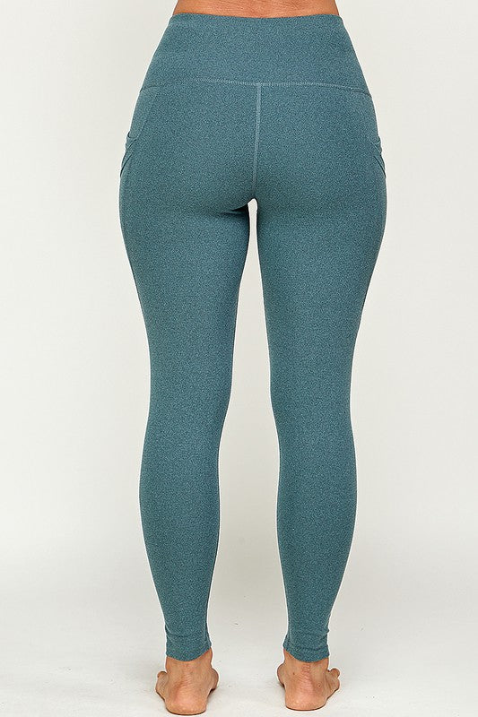 solid color yoga legging with Wide waist band