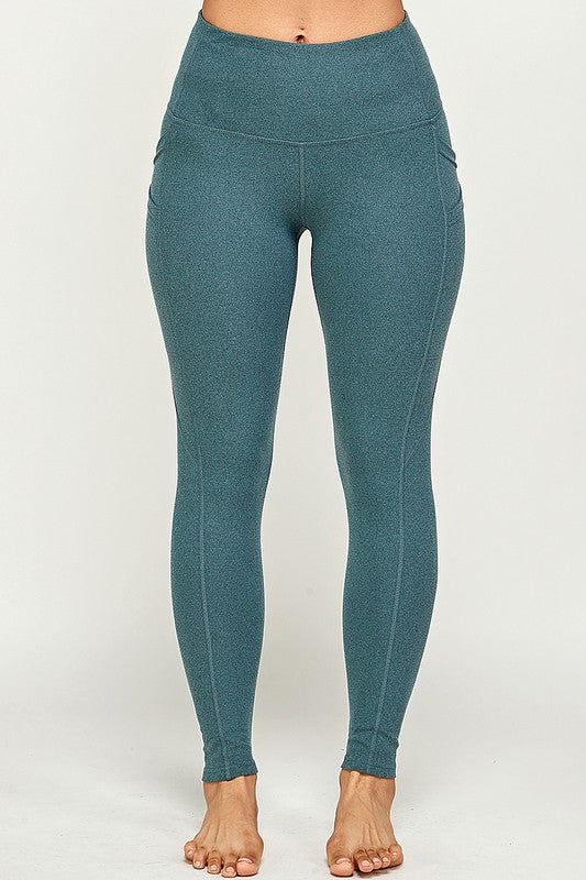 solid color yoga legging with Wide waist band