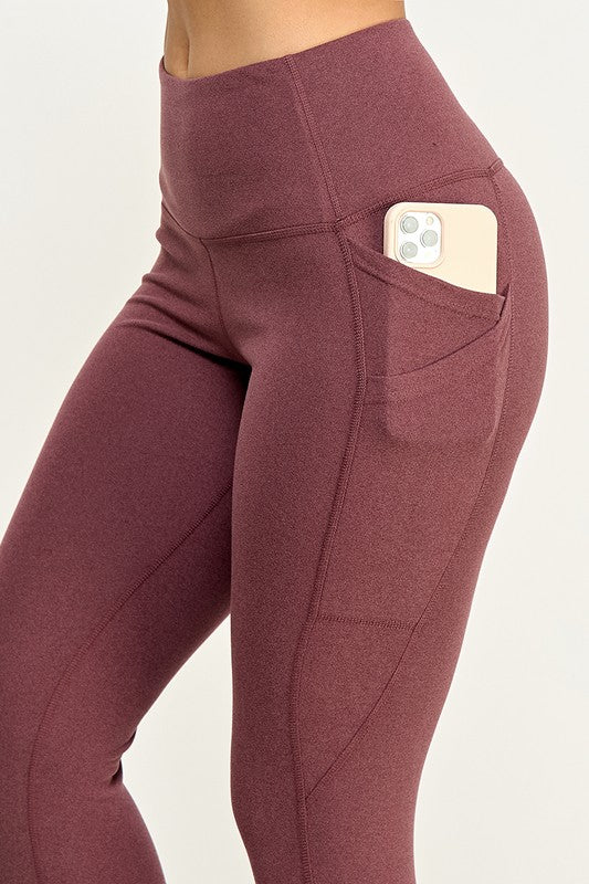 solid color yoga legging with Wide waist band