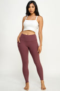 Thumbnail of solid color yoga legging with Wide waist band