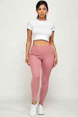 solid color yoga legging with Wide waist band