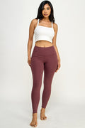 Thumbnail of solid color yoga legging with Wide waist band