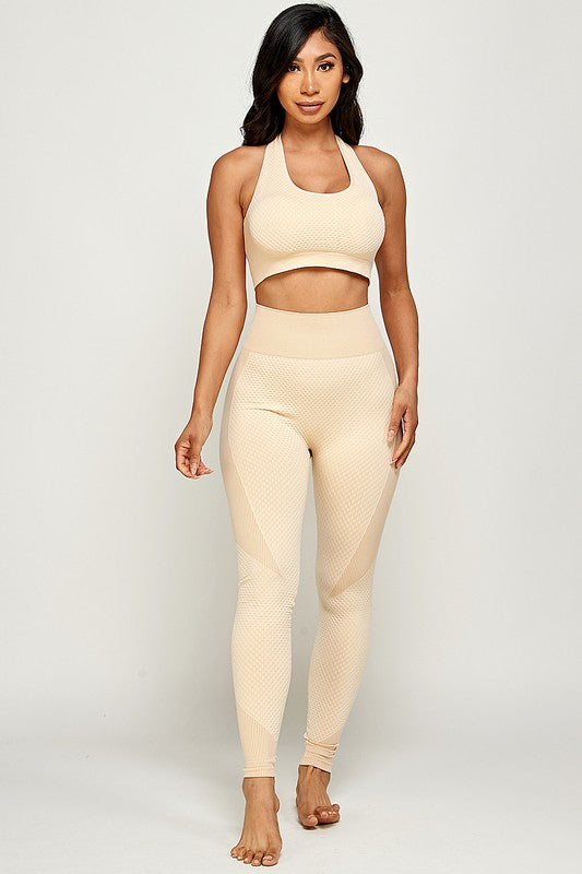 Cross Back Sports Bra Activewear pants Set