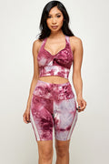 Thumbnail of tie dye crop top with biker short set