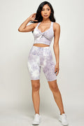 Thumbnail of tie dye crop top with biker short set
