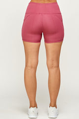 high waist yoga bike shorts