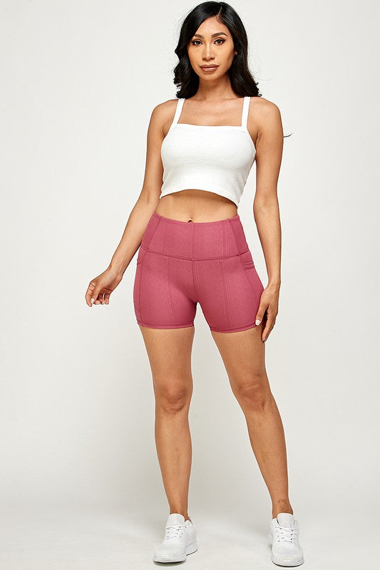 high waist yoga bike shorts