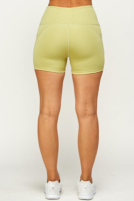 high waist yoga bike shorts