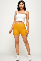 high waist yoga bike shorts