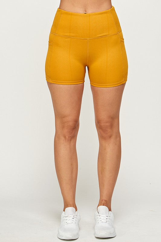 high waist yoga bike shorts